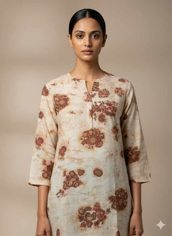 Effortless Chic: Pure Viscose Silk Abstract Print Short Top