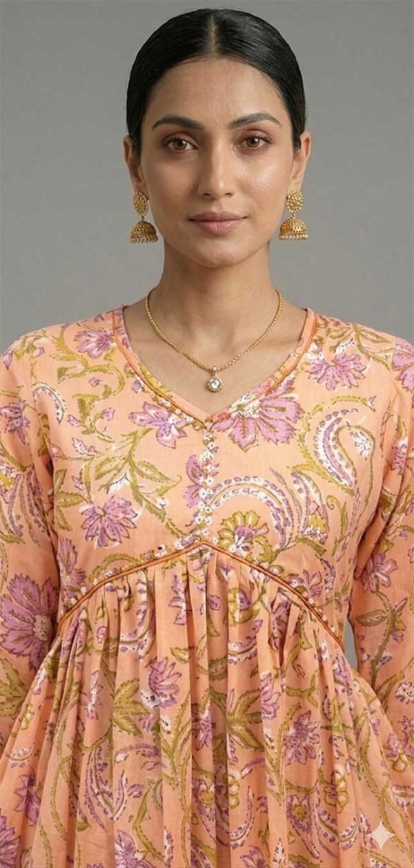 Mal Cotton Aliya Cut Kurti with Pant Set