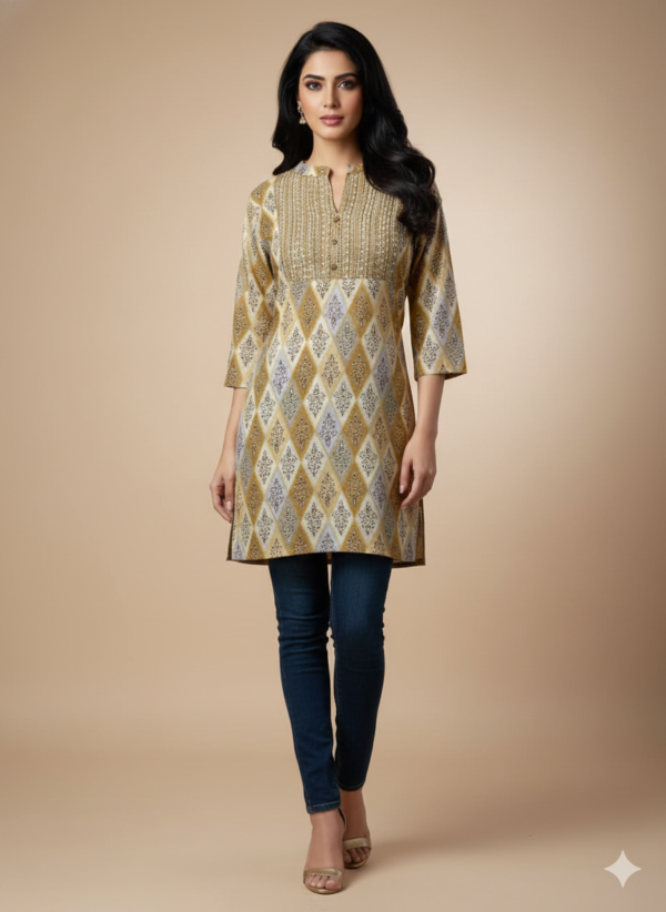 ✨ Effortless Elegance: Poly-Rayon Pintex Kurti ✨